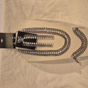 INC International Concepts Silver Necklace,bracelet, and Earring Set
